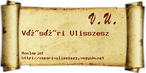 Vásári Ulisszesz névjegykártya